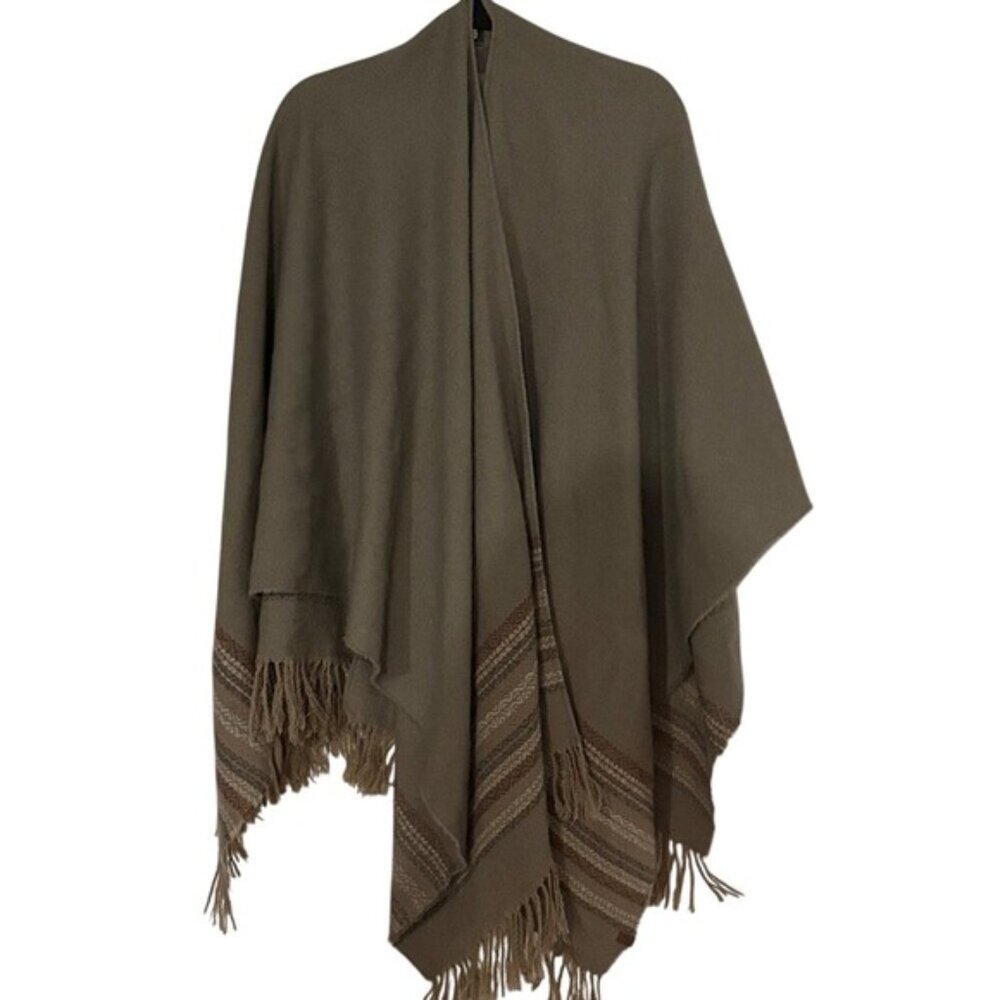 Roots Grey Fringe Shawl - Womens O/S - Excellent condition